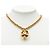 Collana con pendente Chanel Gold CC placcata in oro D'oro - vista 5