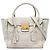 Bolso Satchel Prada White Vitello Daino Sound Lock Blanco