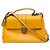 Borsa Bottega Veneta Piazza in nappa gialla, dimensione Medium, con rifiniture Intrecciato
