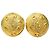 Chanel Gold Gold Plated Logo Runde Clip-On Ohrringe Golden