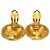 Chanel Gold Gold Plated Logo Runde Clip-On Ohrringe Golden - Ansicht 3