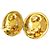 Chanel Gold Gold Plated Logo Runde Clip-On Ohrringe Golden - Ansicht 7