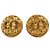 Orecchini a clip rotondi placcati oro Chanel Gold CC D'oro