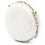 Chanel White CC gesteppte Lammleder-Rundclutch mit Kette Weiß - Ansicht 2