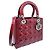 Borsa a tracolla Christian Dior Lady Medium Cannage in vernice smaltata rossa - vista 2
