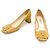 Prada Lackleder Pumps mit Blockabsatz in Gelb