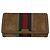 Gucci Suede Web Leather Zip-Around Wallet Brown Red Green