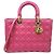 Borsa Christian Dior Lady Large Cannage in pelle d'agnello rosa