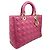 Borsa Christian Dior Lady Large Cannage in pelle d'agnello rosa - vista 3
