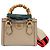 GUCCI Diana 2-Way Small Tote Shoulder Bag Beige Golden Green