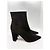 Botas de cano curto de salto bloco e bico fino em camurça preta Gianvito Rossi Preto - vista 2