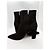 Botas de cano curto de salto bloco e bico fino em camurça preta Gianvito Rossi Preto - vista 3
