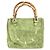Borsa a spalla Gucci Vintage Bamboo in camoscio Verde - vista 5