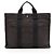 Hermès Borsa Tote Hermes Vintage Canvas Herline MM Nero