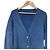Autre Marque Spick and Span Rippstrick-Cardigan mit V-Ausschnitt und Perlmuttknöpfen Blau - Ansicht 3