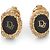 Pendientes de clip Christian Dior negros y dorados