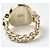 Anel banda Chanel banhado a ouro com marca Coco Dourado - vista 3