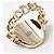 Anel banda Chanel banhado a ouro com marca Coco Dourado - vista 5