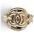 Anel banda Chanel banhado a ouro com marca Coco Dourado - vista 6