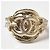 Anel banda Chanel banhado a ouro com marca Coco Dourado - vista 7