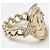 Anel banda Chanel banhado a ouro com marca Coco Dourado - vista 8