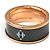Hermès Anel Hermes Uni MM H Diamant Band Ring Preto Dourado