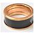 Hermès Anel Hermes Uni MM H Diamant Band Ring Preto Dourado - vista 4
