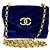 Chanel Mini Square Chevron Classic Flap Bag marineblauer Samt