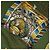 Hermès Foulard Hermes Carre 90 LES TAMBOURS Multicolore Blu navy - vista 3