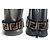 Fendi Giacca Biker in Pelle Nera e Velluto Zucca Marrone Nero - vista 3