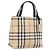 Bolso de mano BURBERRY Nova Check PVC Beige Silver Auth 205321 Plata