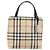 Bolso de mano BURBERRY Nova Check PVC Beige Silver Auth 205321 Plata - vista 13
