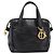 Borsa Christian Dior in pelle nera e oro Auth 205255A - vista 13
