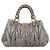 Miu Miu Matelassé Handtasche Leder 2way Grau Gold Auth 167719M Braun Golden - Ansicht 2