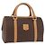 Céline Sac à main CELINE Macadam Canvas PVC Leather Brown Gold Auth 205250V Marron Doré