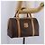 Céline Sac à main CELINE Macadam Canvas PVC Leather Brown Gold Auth 205250V Marron Doré - vue 24