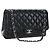 Borsa a tracolla CHANEL Matelasse 30 Chain in pelle d'agnello nera e argento CC Auth 200505SAM Nero