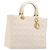 Borsa Christian Dior Canage Pelle Bianco Oro Auth bs37499