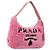 Bolso de accesorios PRADA Pile Pink Silver Auth 207550V Plata Rosa