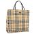 BURBERRY Nova Check Handtasche PVC Leather Beige Silver Auth ka6453 Silber