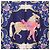 Hermès Pañuelo HERMES Carre 90 Seda Azul Rojo "Cheval Jurc." Auth ki6866M Roja - vista 19