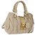 Borsa a mano Miu Miu Matelassé in pelle 2way Beige Gold Auth 167655A D'oro