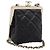 CHANEL Pochette a catena in pelle d'agnello nera dettagli dorati CC Auth 206662SAV Nero