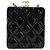 CHANEL Pochette a catena in pelle d'agnello nera dettagli dorati CC Auth 206662SAV Nero - vista 2
