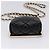 CHANEL Pochette a catena in pelle d'agnello nera dettagli dorati CC Auth 206662SAV Nero - vista 5