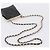 CHANEL Pochette a catena in pelle d'agnello nera dettagli dorati CC Auth 206662SAV Nero - vista 7