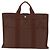 Hermès HERMES Her Line MM Hand Bag Canvas Brown Silver Auth 207690A Braun Silber - Ansicht 2