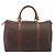 Céline Borsa Boston CELINE Macadam Canvas PVC Pelle Marrone Oro Auth 205213V D'oro - vista 2