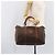 Céline Borsa Boston CELINE Macadam Canvas PVC Pelle Marrone Oro Auth 205213V D'oro - vista 24