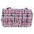 CHANEL Mini Matelasse 19 Single Flap Chain Shoulder Bag Tweed Auth BA16210SM Pink - Ansicht 13